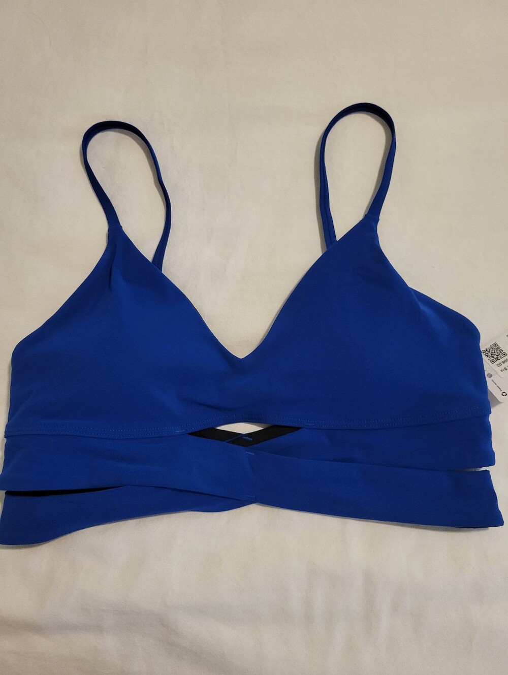 Lululemon V-Neck Crossover Underband Bra 6 Royal Blue NWT